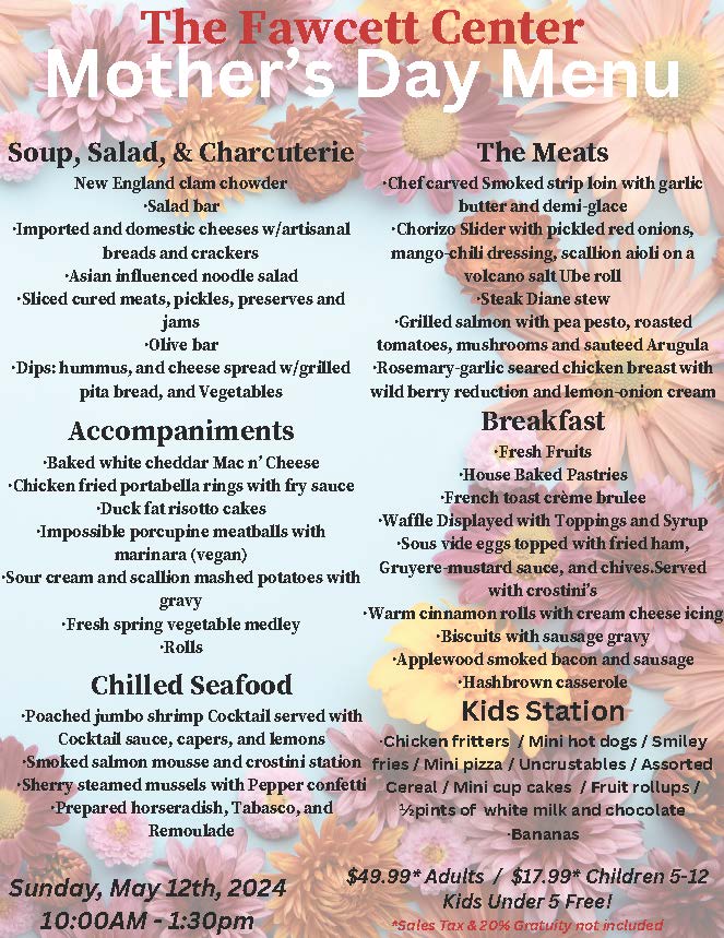 Mothers Day Menu 2024 Image